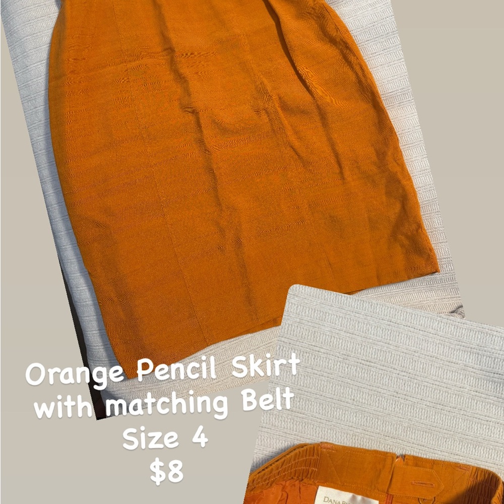 Dana Buchman Vibrant Orange Pencil Skirt